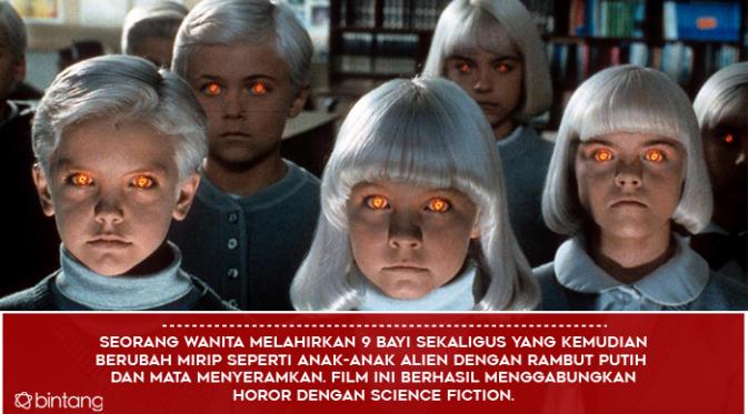 9 anak 'bermasalah' dalam film Village of the Damned. (Foto: via nydailynews.com, Desain: Muhammad Iqbal Nurfajri/Bintang.com)