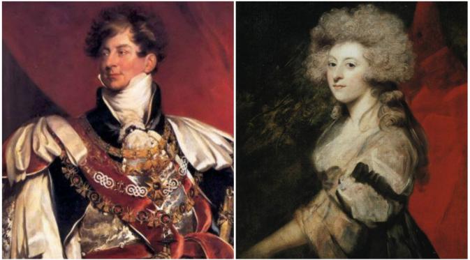 George IV dan Maria Fitzherbert. Kisah ini muncul kembali setelah terbitnya berita bahwa bukti DNA telah digunakan untuk menyelesaikan suatu klaim bangsawan Skotlandia. (Sumber abc.net.au dan Wikipedia)