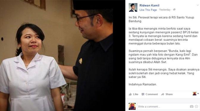Wali Kota Bandung Ridwan Kamil terharu menuturkan cerita di balik foto ini | Via: Facebook.com/Ridwan Kamil