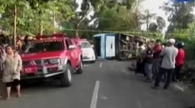 Dari hasil olah TKP, petugas menyimpulkan kecelakaan disebabkan rem bus yang blong.