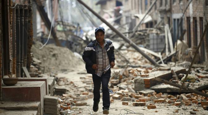 Pasca gempa di Nepal pada April 2015 (Reuters)