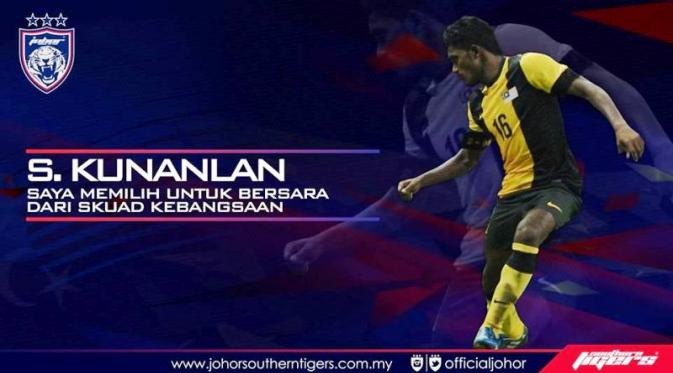 S. Kunanlan mengikuti jejak Safiq Rahim dan Aidil Zafuan pensiun dini dari Timnas Malaysia. (Bola.com/JDT Facebook)