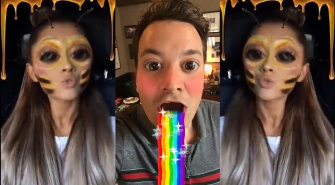 Ariana Grande Snapchat Duet bareng Jimmy Falon