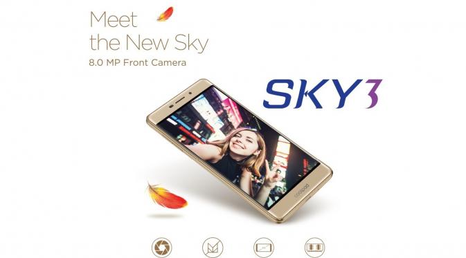 Smartphone selfie terbaru Coolpad Sky 3 (Sumber: Coolpad).