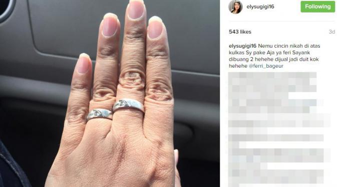 Suami Elly Sugigi, Ferry Anggara buang cincin pernikahannya? [foto: instagram]