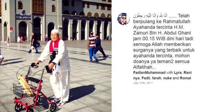 Kabar ayah Fadli dan Fadlan meninggal dunia. (via Path)