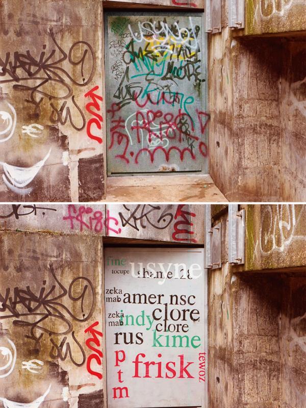 Grafiti diedit oleh Mathieu Tremblin. (Via: boredpanda.com)