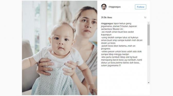 Anak Ringgo Agus makin digandrungi netizen. (Instagram)