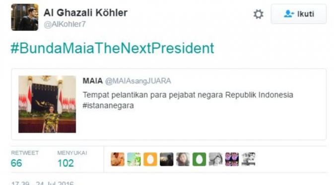 Al Ghazali dukung Maia Estianty jadi Presiden RI?