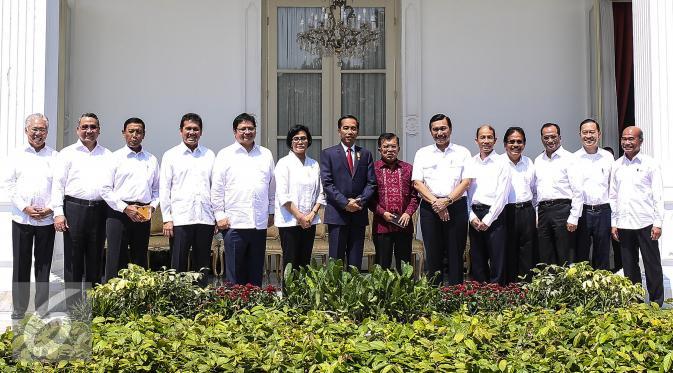 12 nama menteri baru telah diumumkan Presiden Jokowi. Sri Mulyani, salah satu wajah baru di kabinet kerja jilid II. (Foto: Liputan6.com/Faizal Fanani)