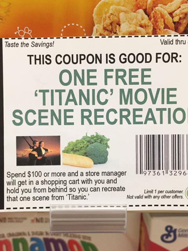 Kupon gratis nonton film Titanic. (Via: boredpanda.com)