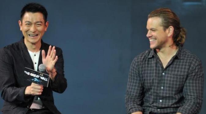 Andy Lau dan Matt Damon bermain di film The Great Wall. (via news.com.au)