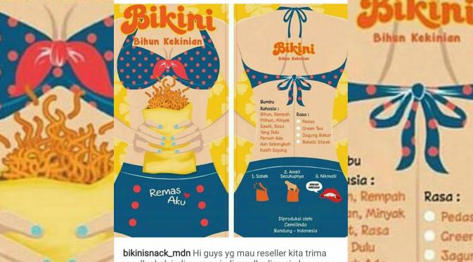 Bikini Snack ternyata mengundang rasa penasaran Balai Besar POM Semarang, Jawa Tengah. (Media Sosial/Yuliardi Hardjo Putra/Liputan6.com)