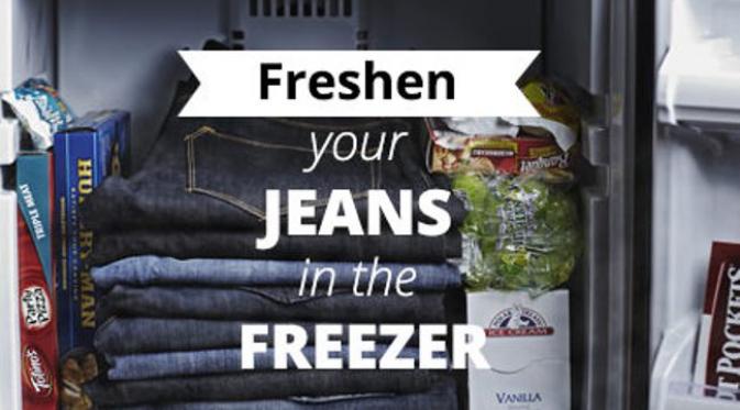 Masukkan jaket denim Anda ke dalam freezer untuk membuatnya bersih kembali. Sumber : ehloo.com