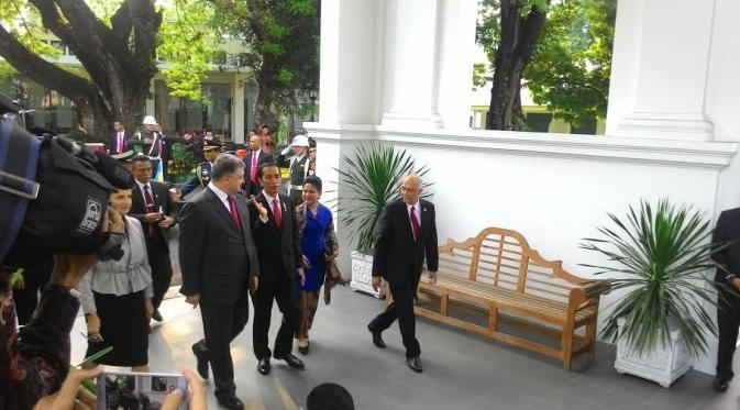 Presiden Ukraina tiba di Istana Merdeka (Ahmad Romadoni/ Liputan6.com)