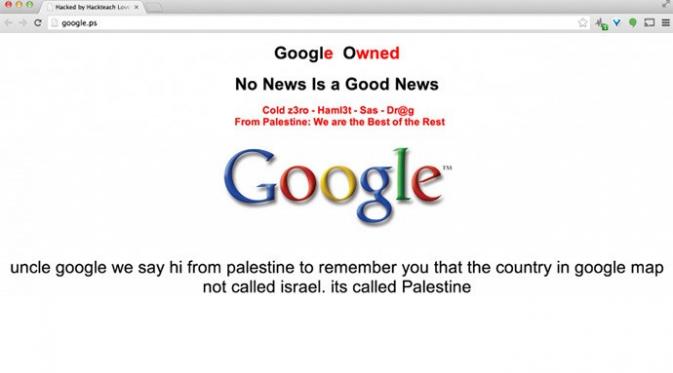 Bentuk protes pada Google karena telah menghapus Palestina dari Google Maps. (Via: www.rt.com)