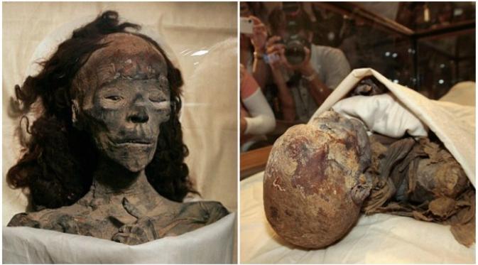 Ratu Tiye dan Ratu Hatshepsut. Kalangan ningrat Mesir Kuno percaya bahwa dirinya adalah keturunan para dewa sehingga perlu menjaga 'kemurnian'. (Sumber AFP via Daily Mail)