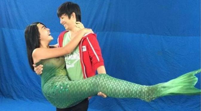 Amanda Manopo dan Angga Aldi di sinetron Mermaid in Love. foto: Instagram