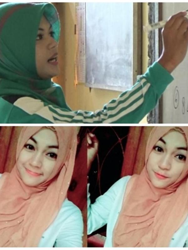 Foto Rizma sedang mengajar vs selfie, kamu lebih suka yang mana? (Via: istimewa)