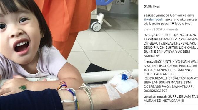 Zaskia Adya Mecca mengalami keracunan (Instagram)