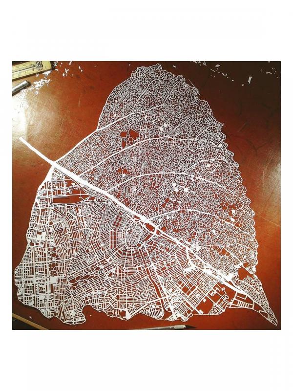 Peta Amsterdam dari kertas. (Via: boredpanda.com)