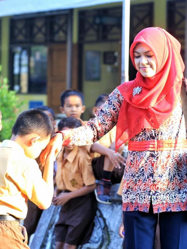  Rizma amat menikmati profesinya sebagai seorang guru. (Bintang.com/Adrian Putra)
