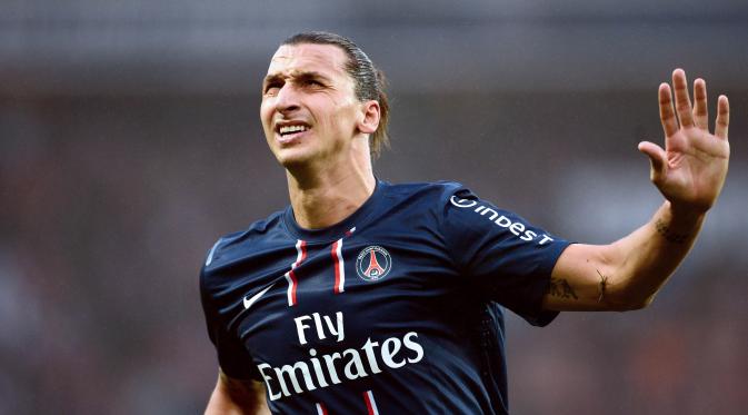 Zlatan Ibrahimovic saat masih berseragam Paris Saint-Germain. (AFP/Franck Fife)