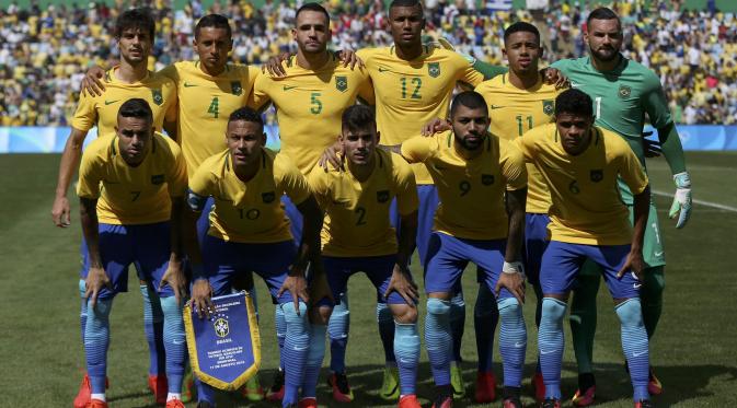 Neymar dan Gabriel Jesus adalah kunci kemenangan 6-0 Brasil atas Honduras di semifinal Olimpiade 2016 Rio de Janeiro. (REUTERS/Bruno Kelly)