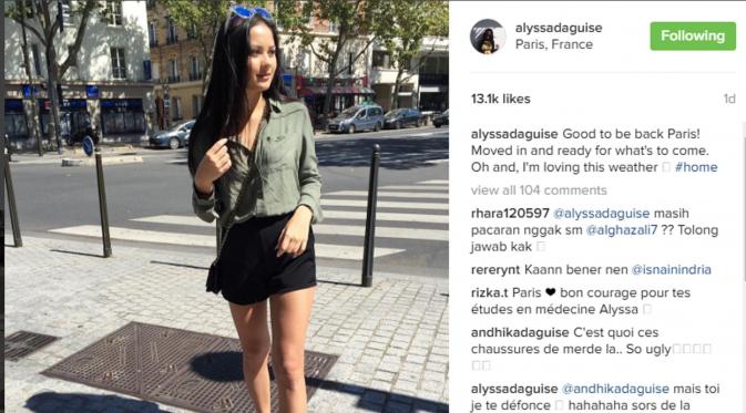Postingan Alyssa Daguise kekasih Al Ghazali saat kembali ke Paris