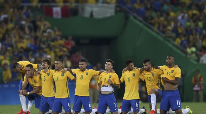 Brasil mengalahkan Jerman pada laga final Olimpiade Rio de Janeiro di Stadion Maracana, Minggu (20/8/2016) pagi WIB (Reuters).