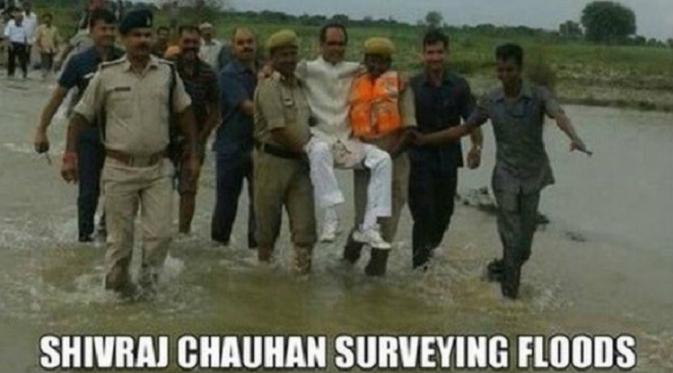 Meme Shivrah Singh Chauhan yang beredar di media sosial Twitter (BBC/@VK_stella)