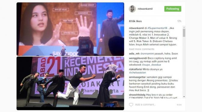 Ridwan Kamil menjadi pembicara di acara kemerdekaan [foto: instagram]