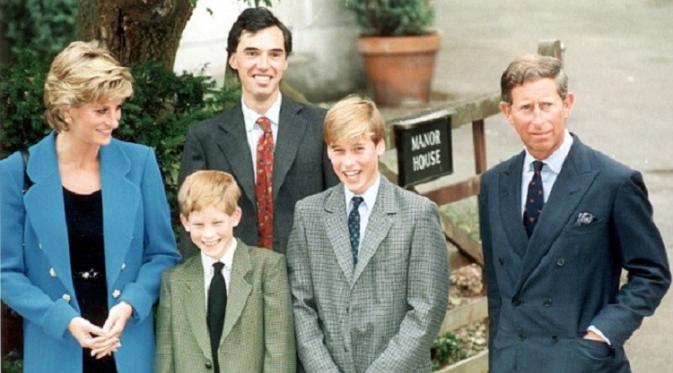 William dan Harry didampingi kedua orangtua mereka, Putri Diana dan Pangeran Charles (Daily Mail)