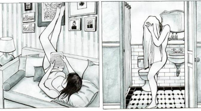 7 ilustrasi yang menggambarkan bagaimana kehidupan seorang wanita lajang. Sumber: Higherperspective.com.