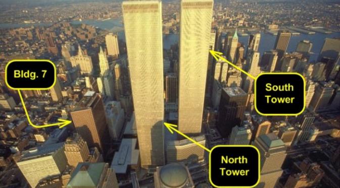 Lokasi Tower Seven berdekatan dengan menara kembar WTC (911babystep.com)