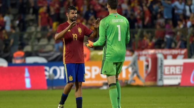 Diego Costa saat Spanyol menghadapi Belgia (Reuters)