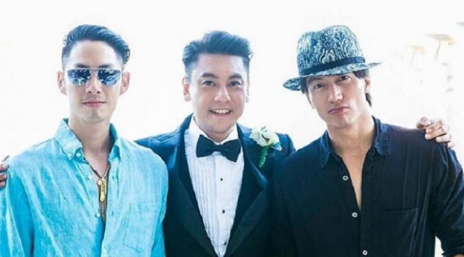 Vannes Wu dan Jerry Yan menghadiri pesta pernikahan Ken Zhu di Bali, pada Sabtu, 3 September 2016. (Instagram)