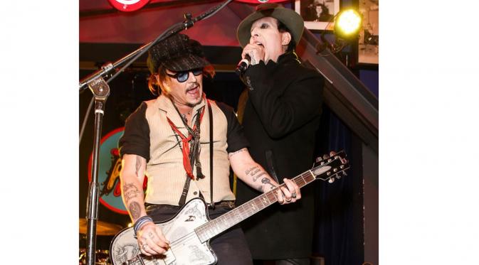 Johnny Depp dan Marilyn Manson  (John Salangsang/BFA/REX Shutterstock/E! News)