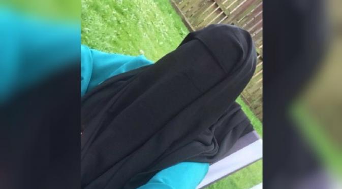 Kimberly Miner saat mengenakan burka (News.com.au)