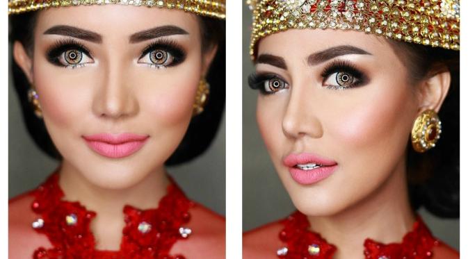 Bella Shofie berdandan ala pengantin dari Lampung (Instagram)