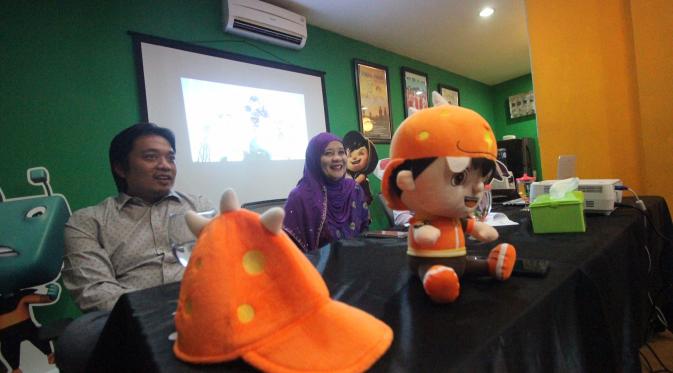 Pihak Animonsta Studios serta DNA Production selaku distributor animasi Boboiboy di Indonesia mengadakan jumpa pers