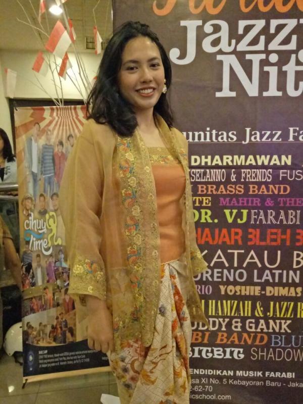 Diah Ayu Lestari usai manggung di Blok M Plaza, Jakarta, Jumat (9/9/2016)