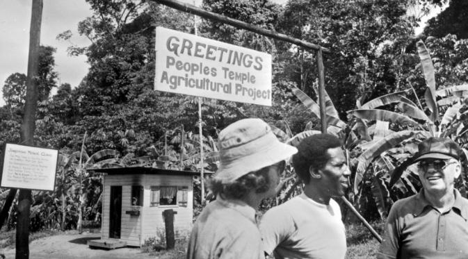 Pintu masuk ke Jonestown di Guyana (C-Span)