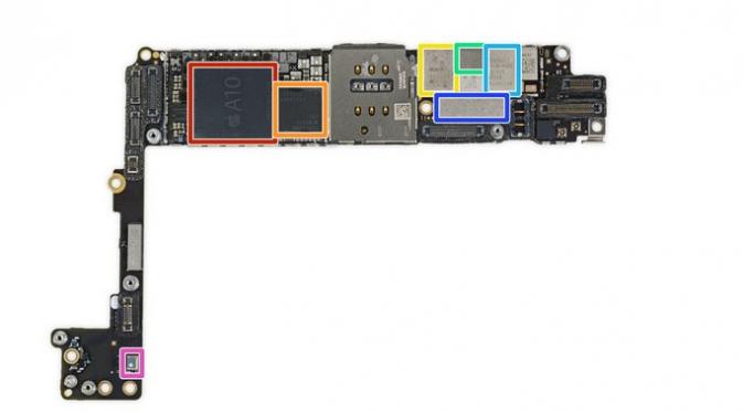 Chipset A10 Fusion yang dipakai Apple untuk iPhone 7 Plus (Sumber: Ifixit)