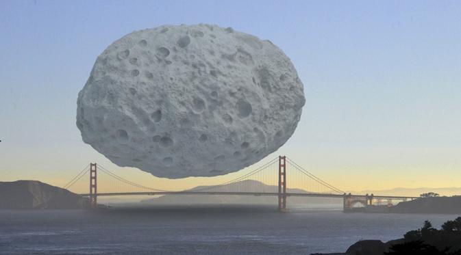 Asteroid Dionysus  ada di jembatan Golden Gate. (Via: boredpanda.com)