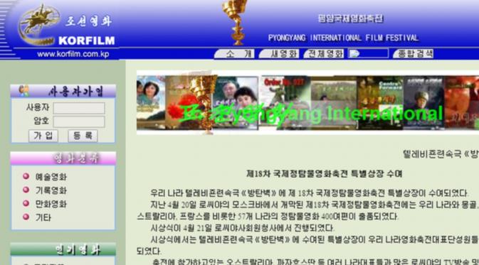 Tampilan Situs Korea Utara (Screenprint/BBC)