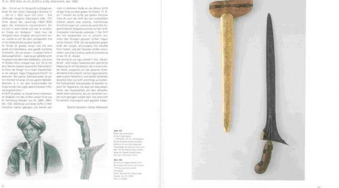 Pihak museum mengeluarkan katalog tentang keris yang diduga kuat milik Pangeran Diponogoro. (Liputan6.com/Reza Khomaini