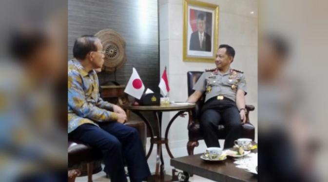 Dubes Tanizaki saat mengadakan kunjungan kehormatan ke Kapolri Tito Karnavian (Embassy of Japan in Indonesia)