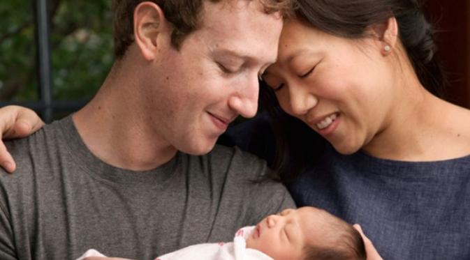 Mark Zuckerberg beserta istri dan anaknya (Facebook)