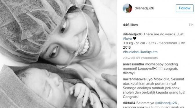 Istri Rayi RAN, Dila Hadju usai melahirkan [foto: instagram/dilahadju26]